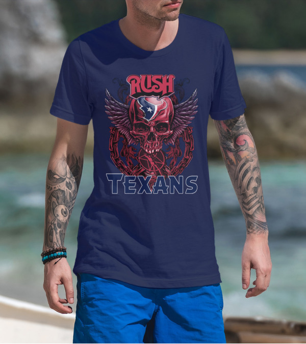 Rush Texans Skull Wings Iconic T-Shirt