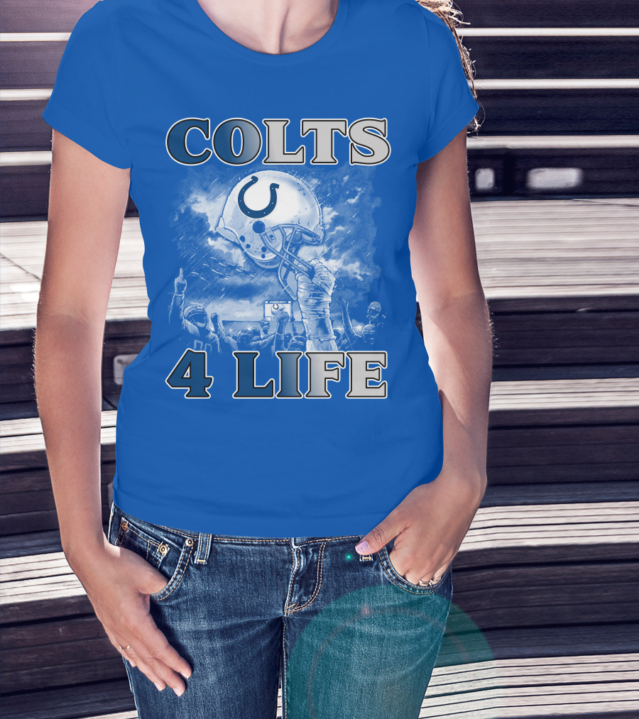 Colts 4 Life Indianapolis Colts Helmet And Fans Celebration T-Shirt