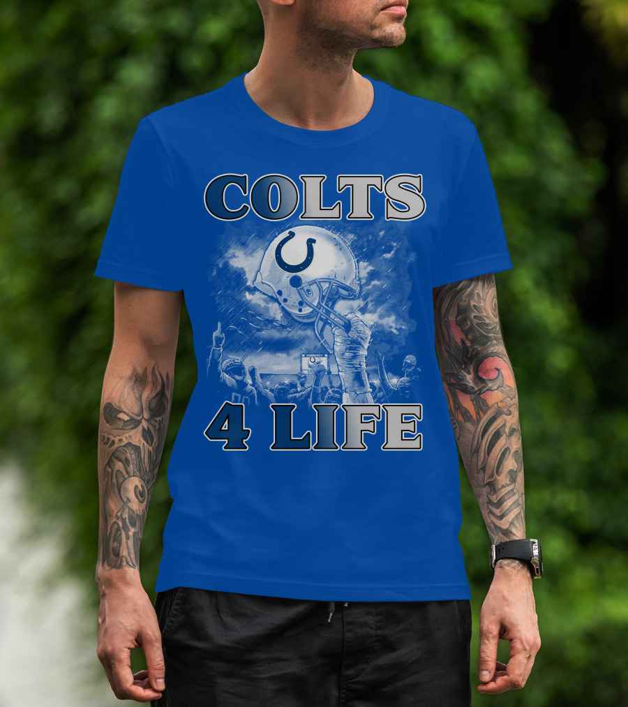 Colts 4 Life Indianapolis Colts Helmet And Fans Celebration T-Shirt
