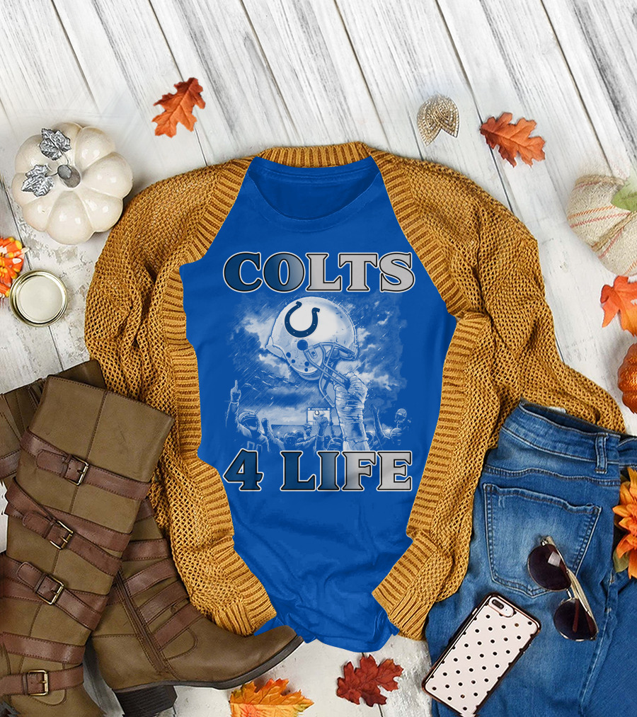 Colts 4 Life Indianapolis Colts Helmet And Fans Celebration T-Shirt