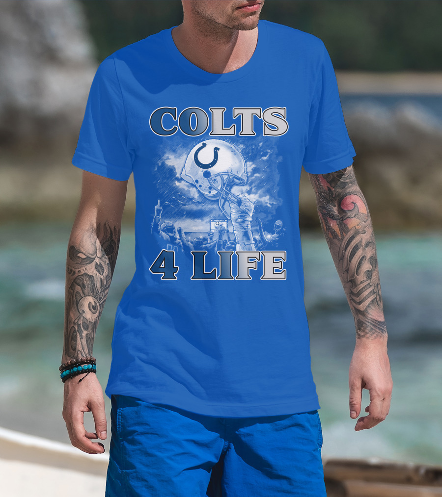 Colts 4 Life Indianapolis Colts Helmet And Fans Celebration T-Shirt