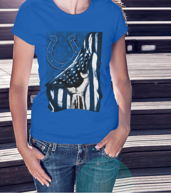 Indianapolis Colts American Flag Horseshoe T-Shirt