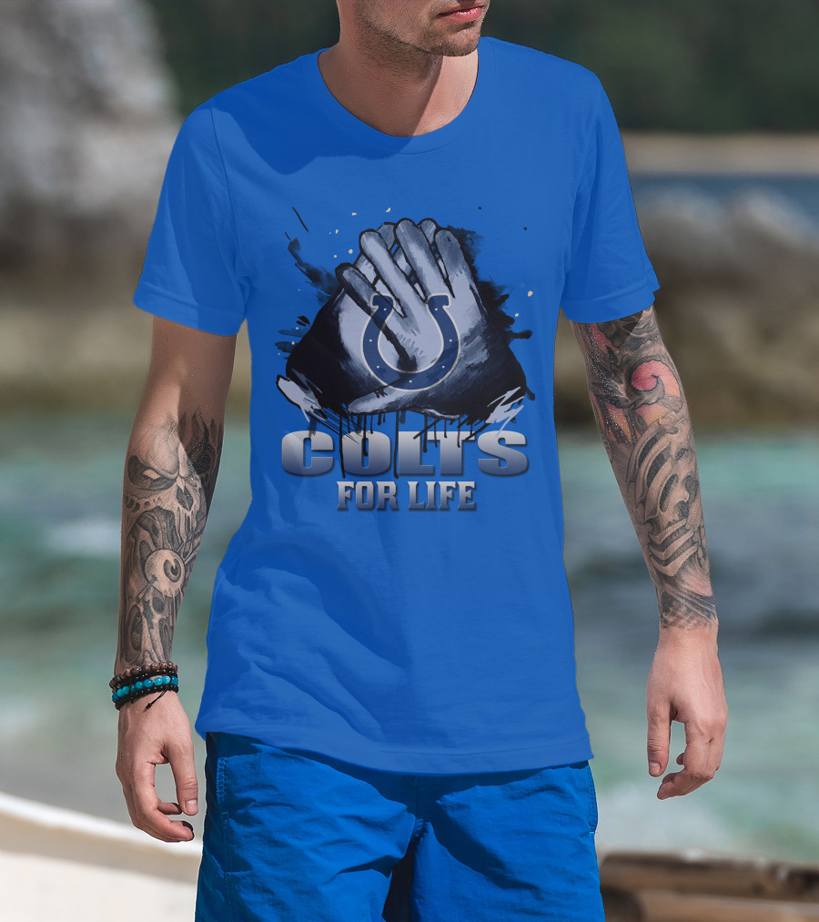 Indianapolis Colts For Life Hands Logo T-Shirt