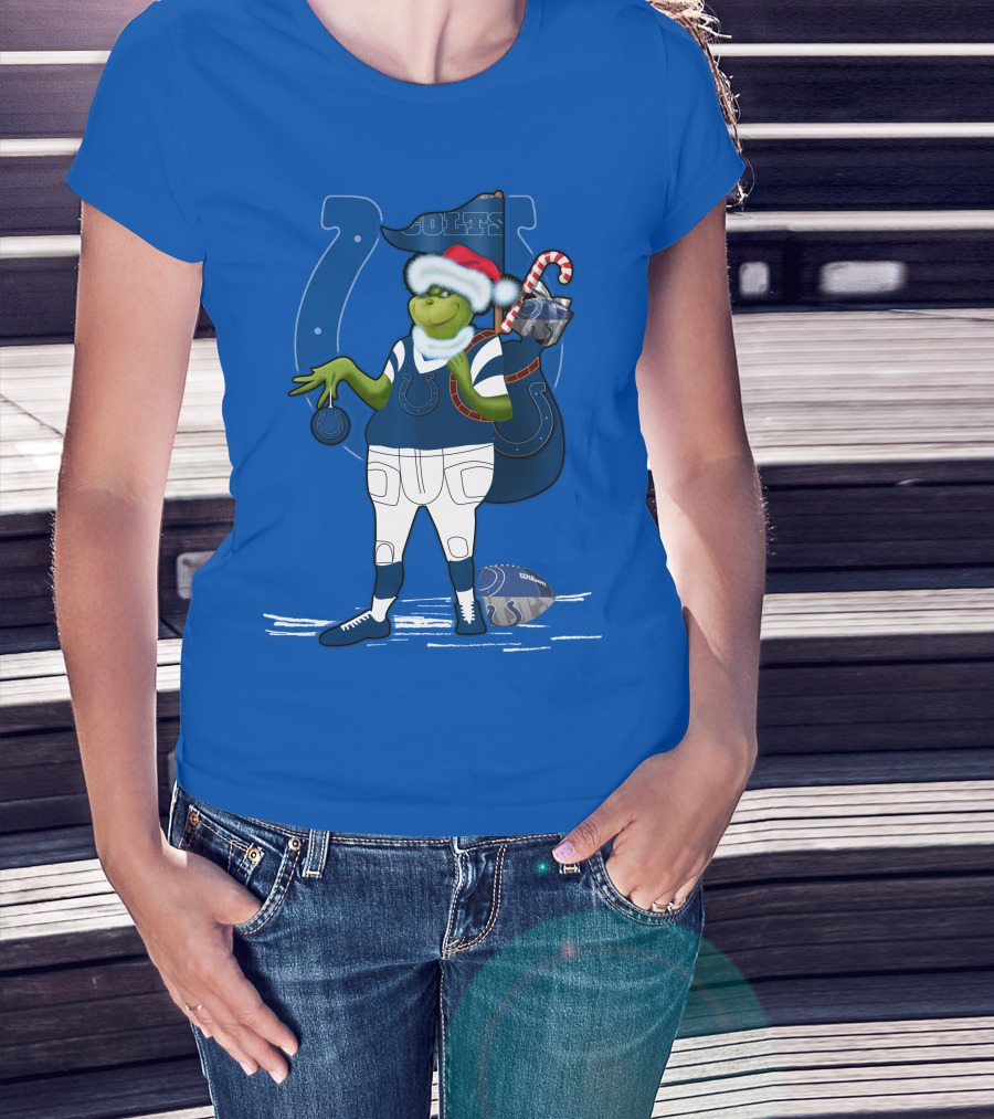Grinchxmas Indianapolis Colts Holiday Football Cheer T-Shirt