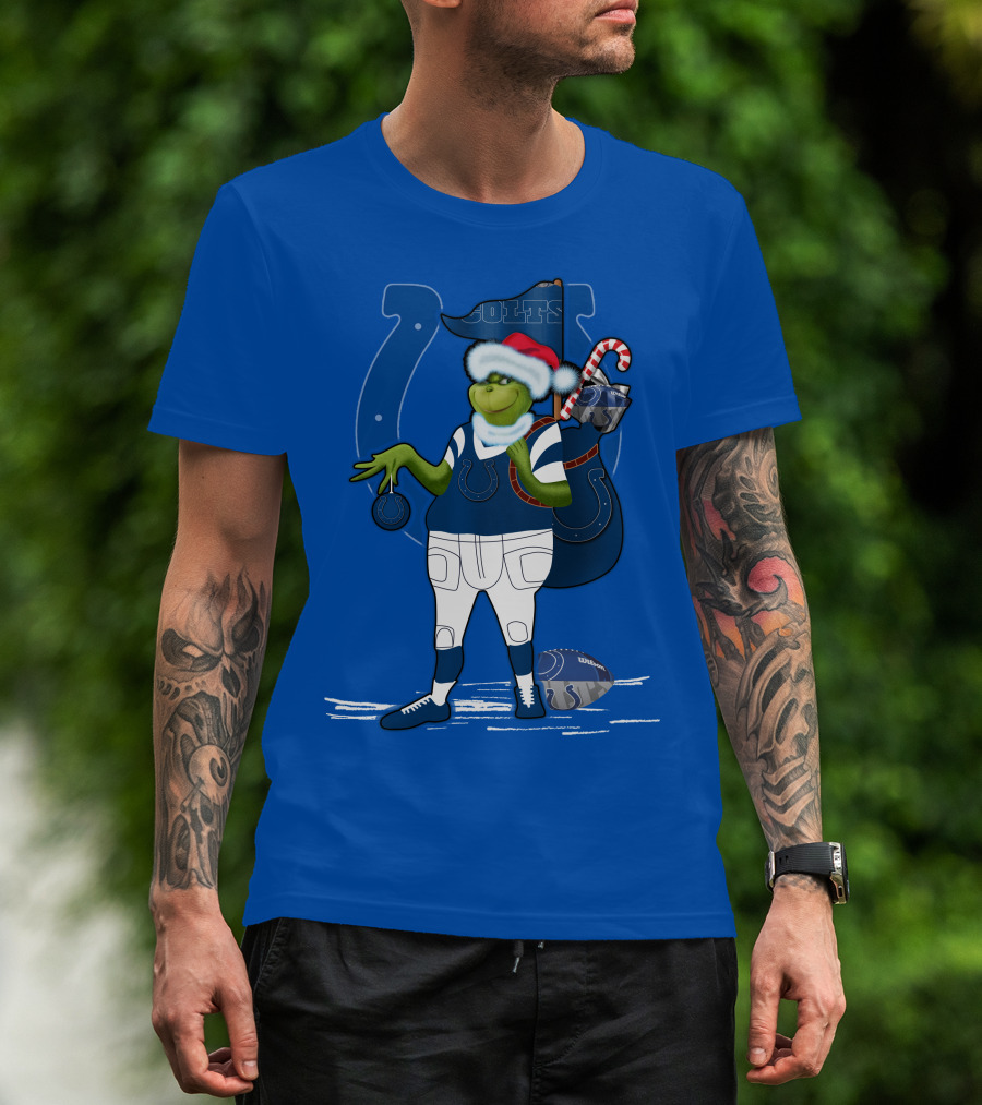 Grinchxmas Indianapolis Colts Holiday Football Cheer T-Shirt