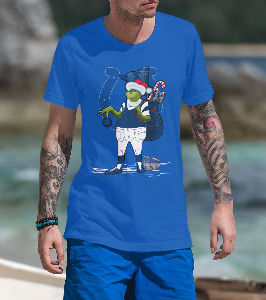 Grinchxmas Indianapolis Colts Holiday Football Cheer T-Shirt
