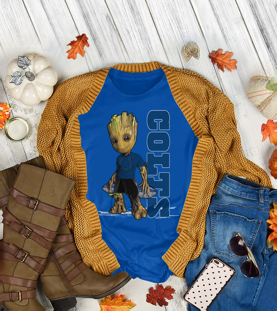 Groot Wearing Indianapolis Colts Shirt T-Shirt