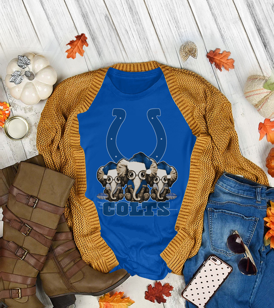 Elephant Xmas Indianapolis Colts Colts T-Shirt