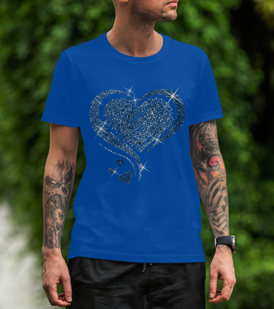 Heart Diamond Glitter Indianapolis Colts Sparkle T-Shirt