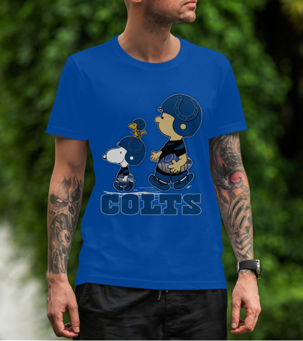 Snpfootball Indianapolis Colts Characters Blue Helmets T-Shirt