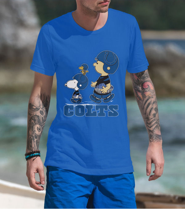 Snpfootball Indianapolis Colts Characters Blue Helmets T-Shirt
