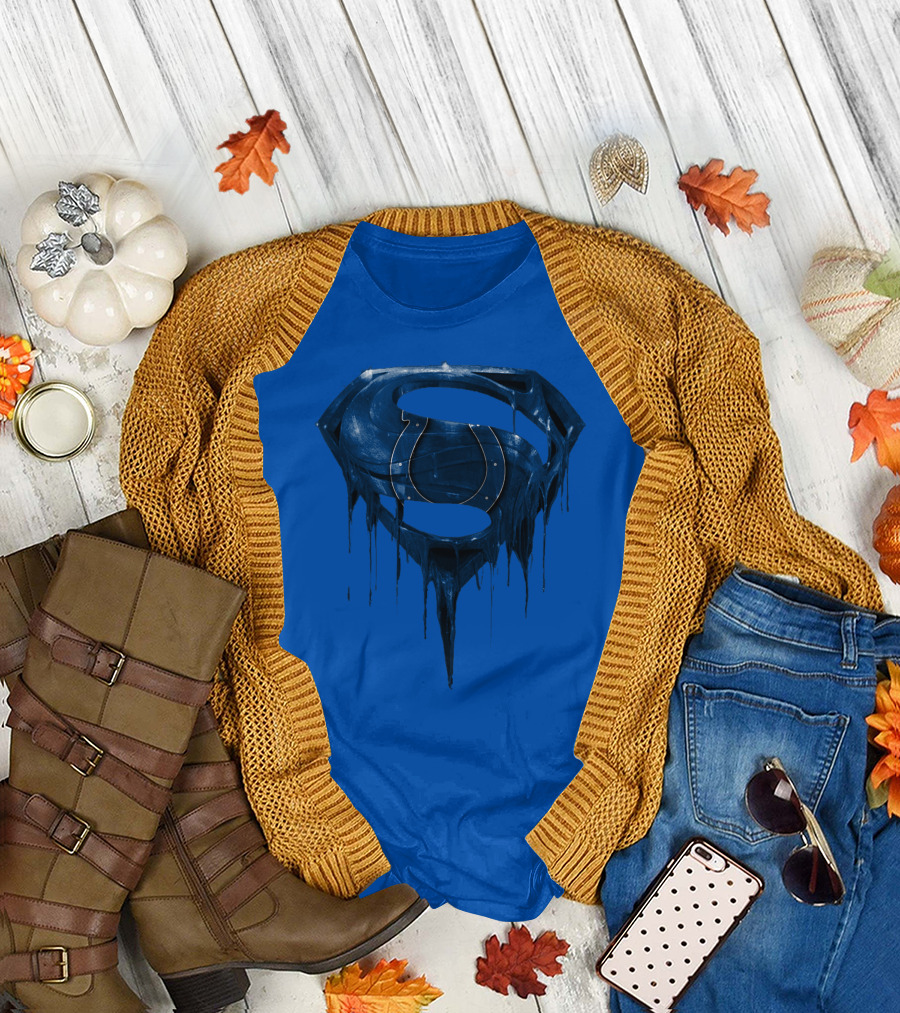 Spm Indianapolis Colts Superman Dripping T-Shirt