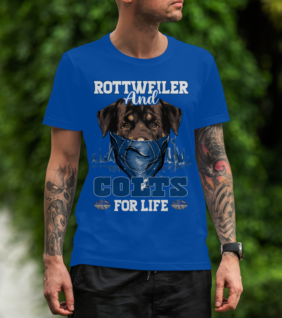 Rottweiler And Colts For Life Indianapolis T-Shirt