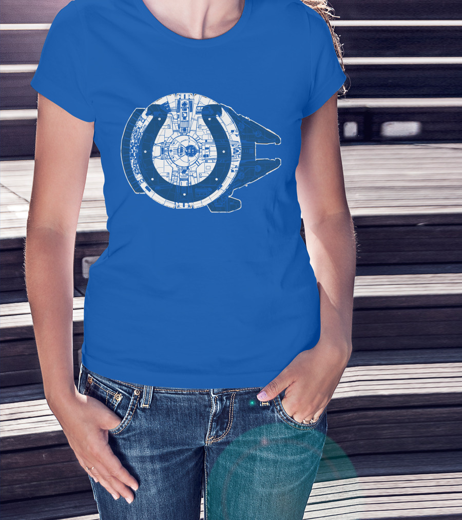 Indianapolis Colts 55 Millennium Falcon Blueprint T-Shirt