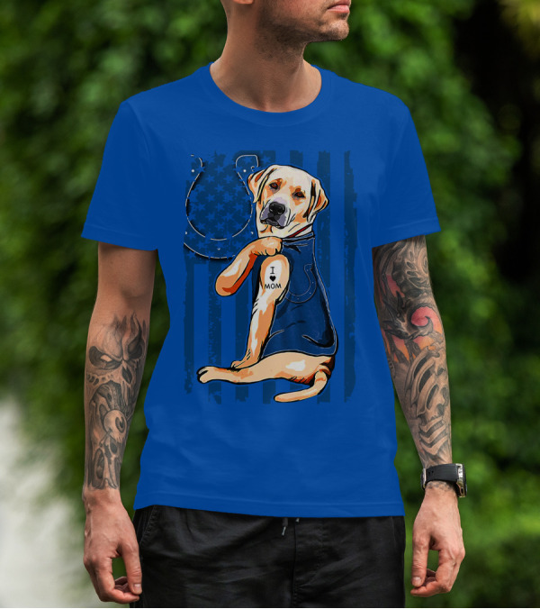 Labrador Retriever I Love Mom Indianapolis Colts T-Shirt