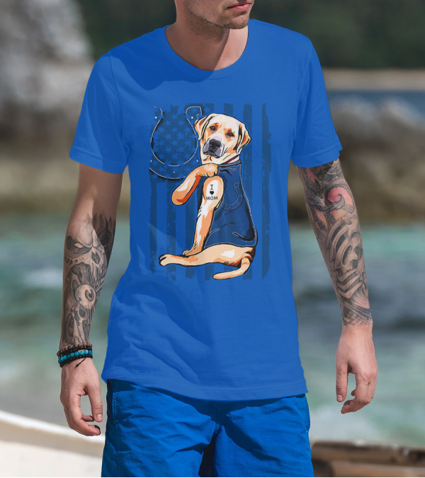 Labrador Retriever I Love Mom Indianapolis Colts T-Shirt