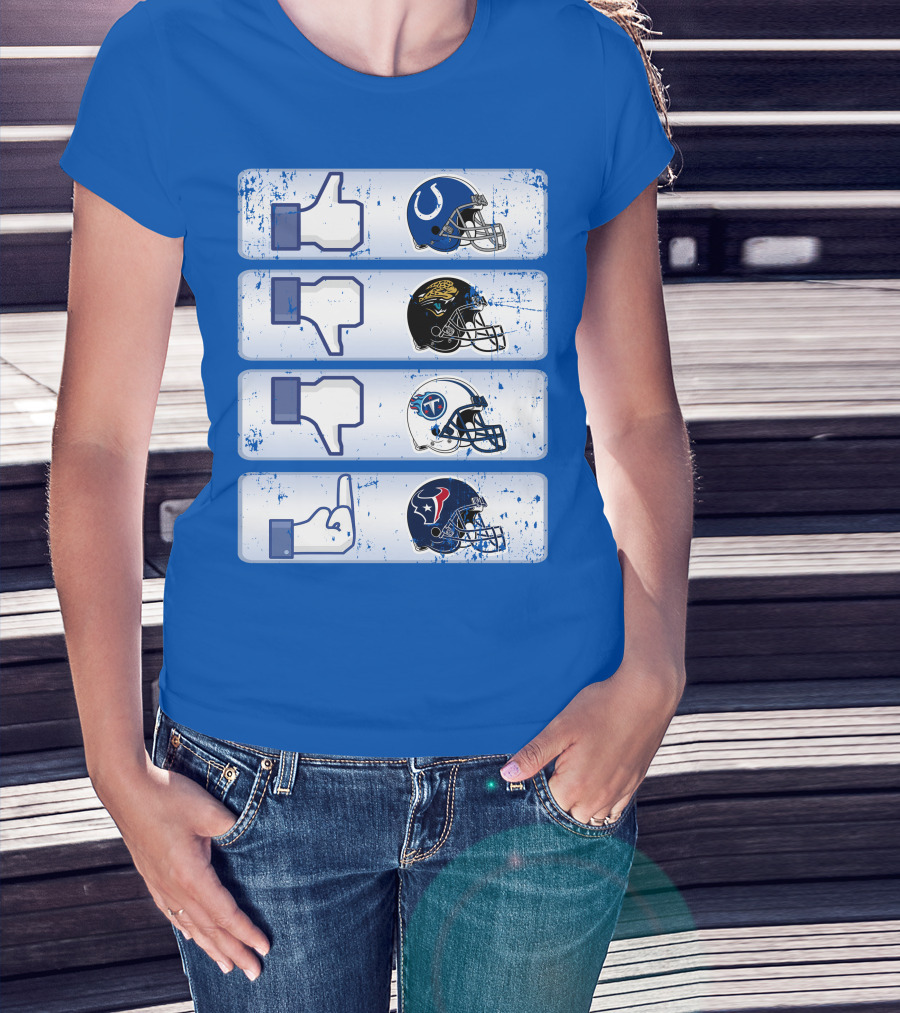 Indianapolis Colts Helmet Thumbs Up Rival Nfl Teams Jaguars Titans Texans T-Shirt