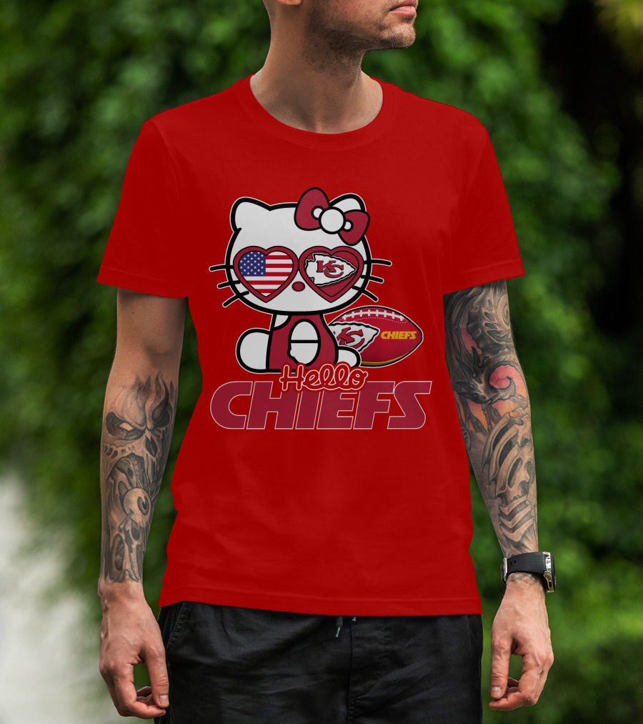 Hello Kitty Chiefs Kansas City Football USA T-Shirt