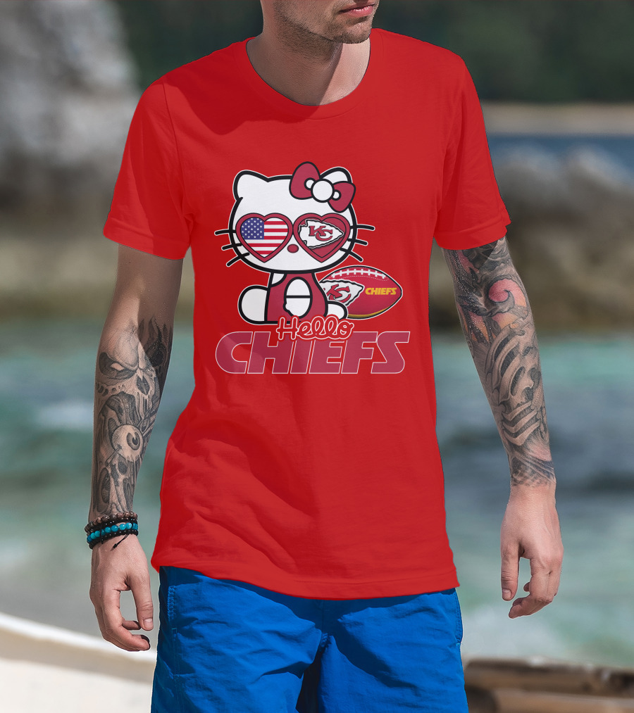 Hello Kitty Chiefs Kansas City Football USA T-Shirt