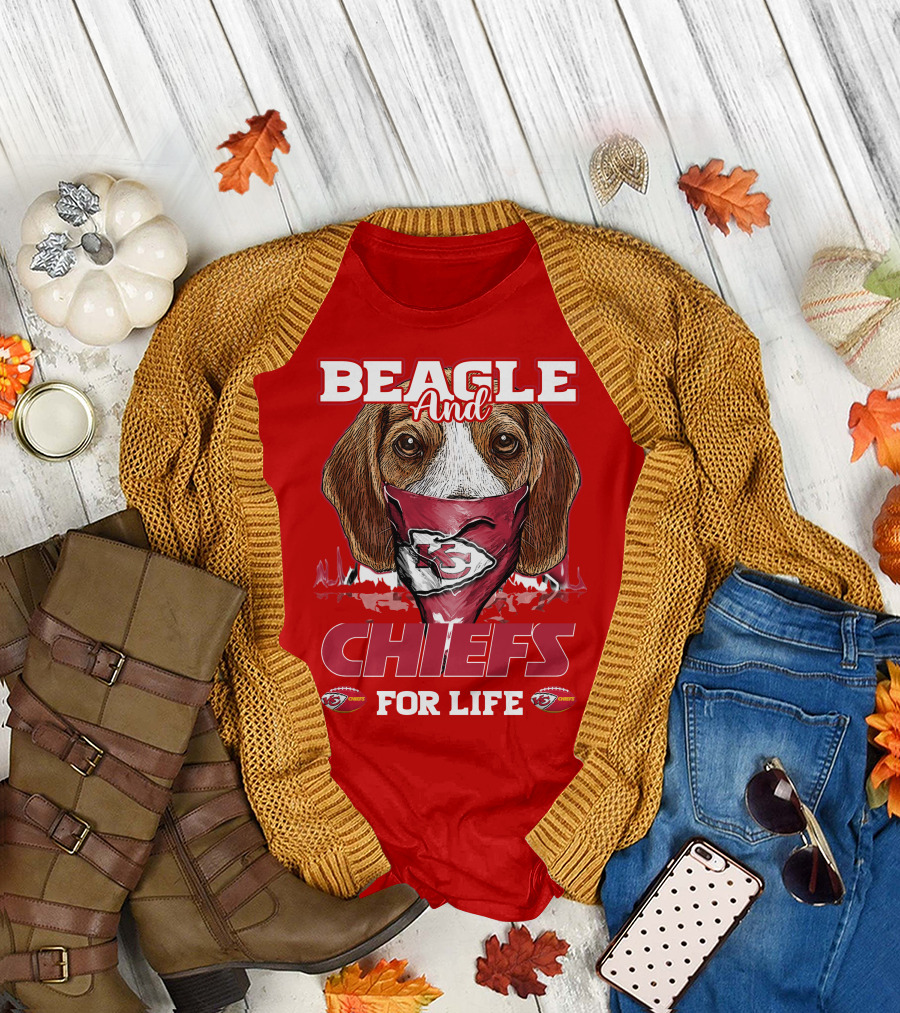 Beagle And Chiefs For Life Kansas City Chiefs T-Shirt