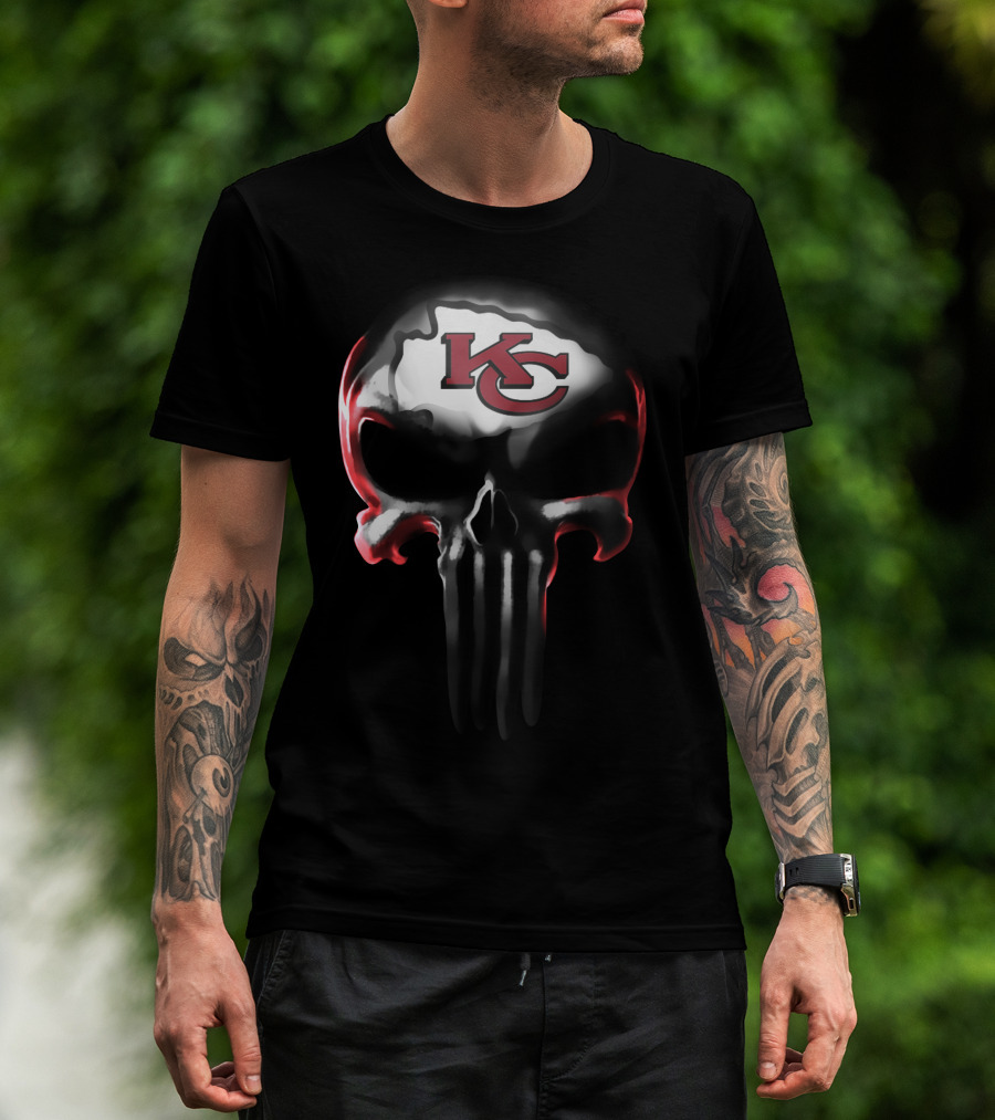 Kansas City Chiefs Kc Skull T-Shirt