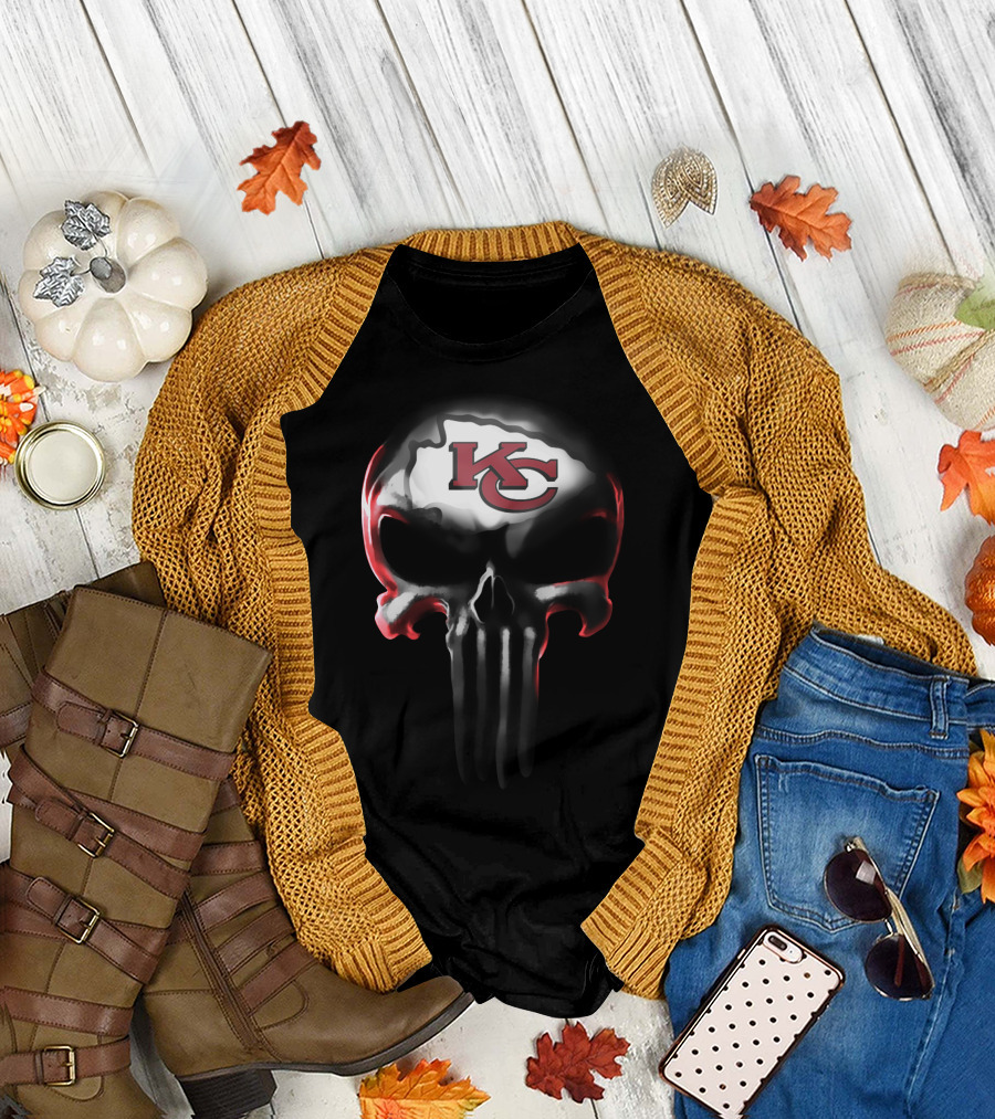 Kansas City Chiefs Kc Skull T-Shirt