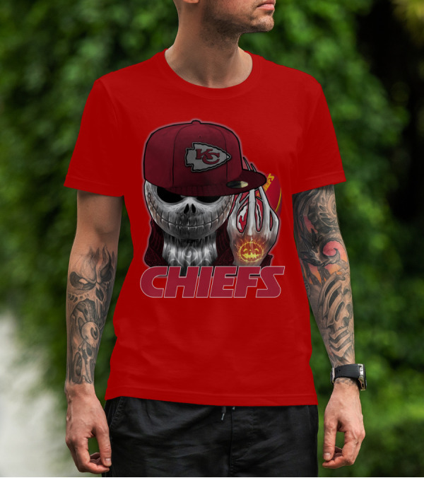Jackskull Chiefs Kansas City Football T-Shirt