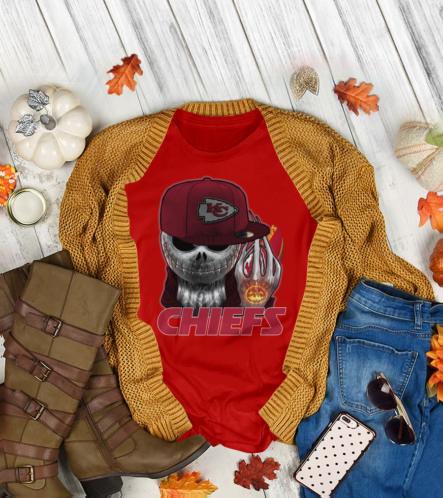 Jackskull Chiefs Kansas City Football T-Shirt