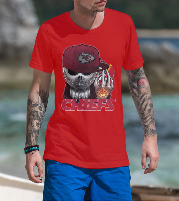 Jackskull Chiefs Kansas City Football T-Shirt