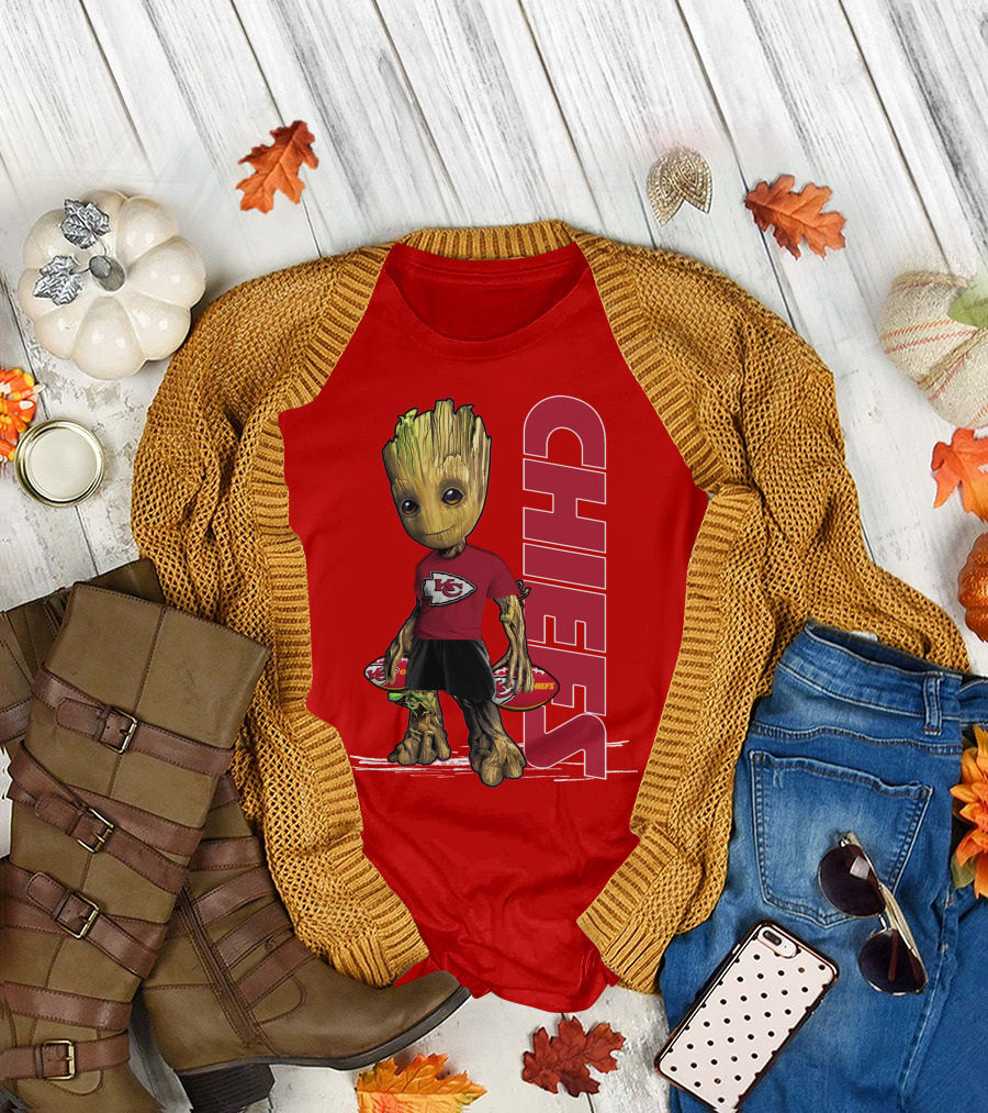 Groot V1 Kansas City Chiefs Football Character Chiefs T-Shirt