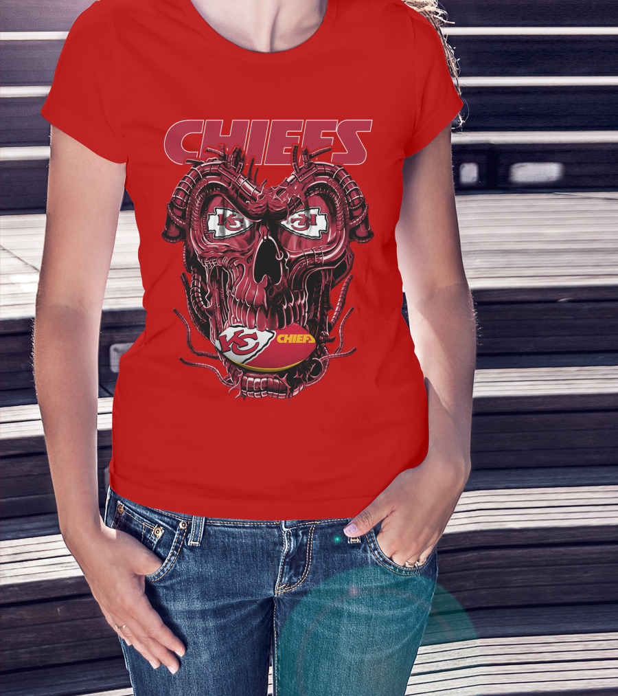 Chiefs Dragonskull Kansas City Football T-Shirt