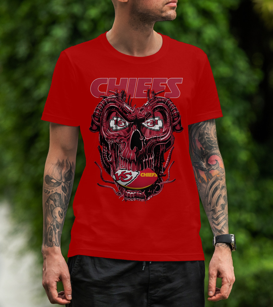 Chiefs Dragonskull Kansas City Football T-Shirt