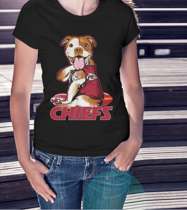 Pittbull KC Chiefs Football Mascot Fan T-Shirt