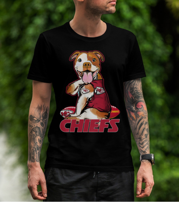 Pittbull KC Chiefs Football Mascot Fan T-Shirt
