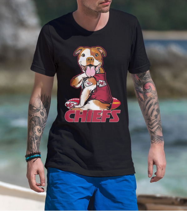 Pittbull KC Chiefs Football Mascot Fan T-Shirt