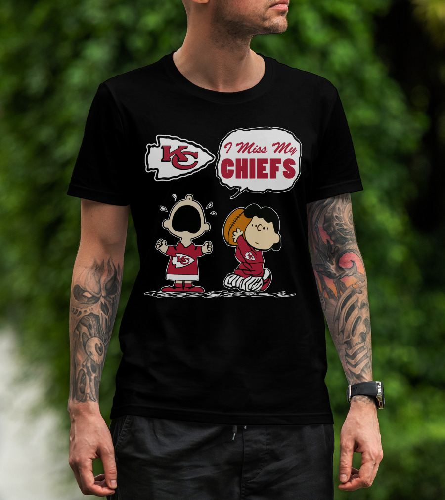 I Miss My Kansas City Chiefs Peanuts Football T-Shirt