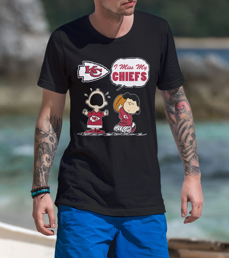 I Miss My Kansas City Chiefs Peanuts Football T-Shirt
