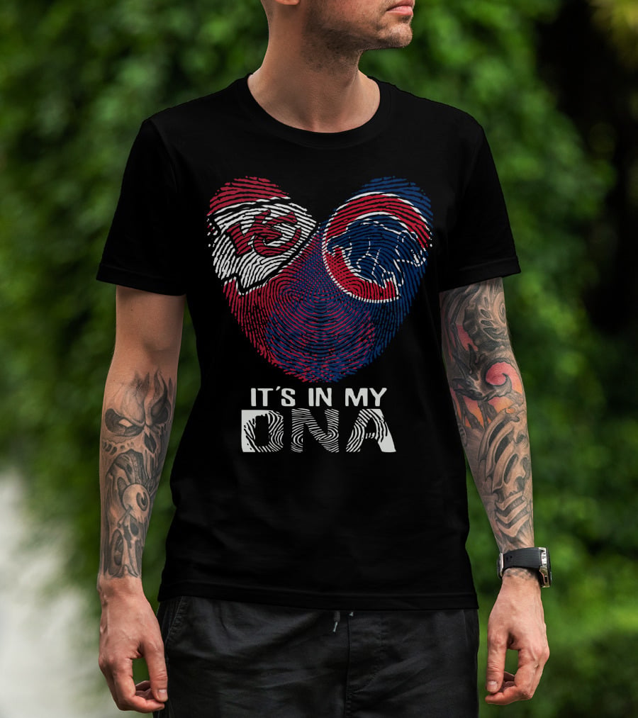 It's In My Dna Kansas City Chiefs Chicago Cubs T-Shirt