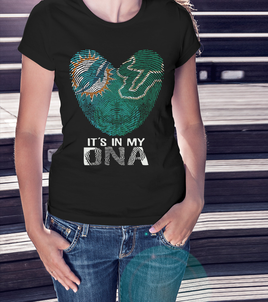 Miami Dolphins It's In My Dna Fingerprint T-Shirt