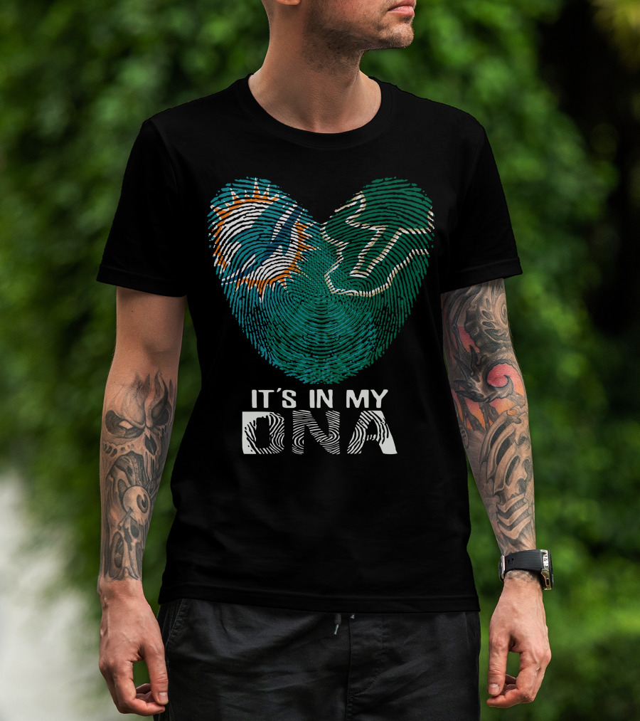 Miami Dolphins It's In My Dna Fingerprint T-Shirt
