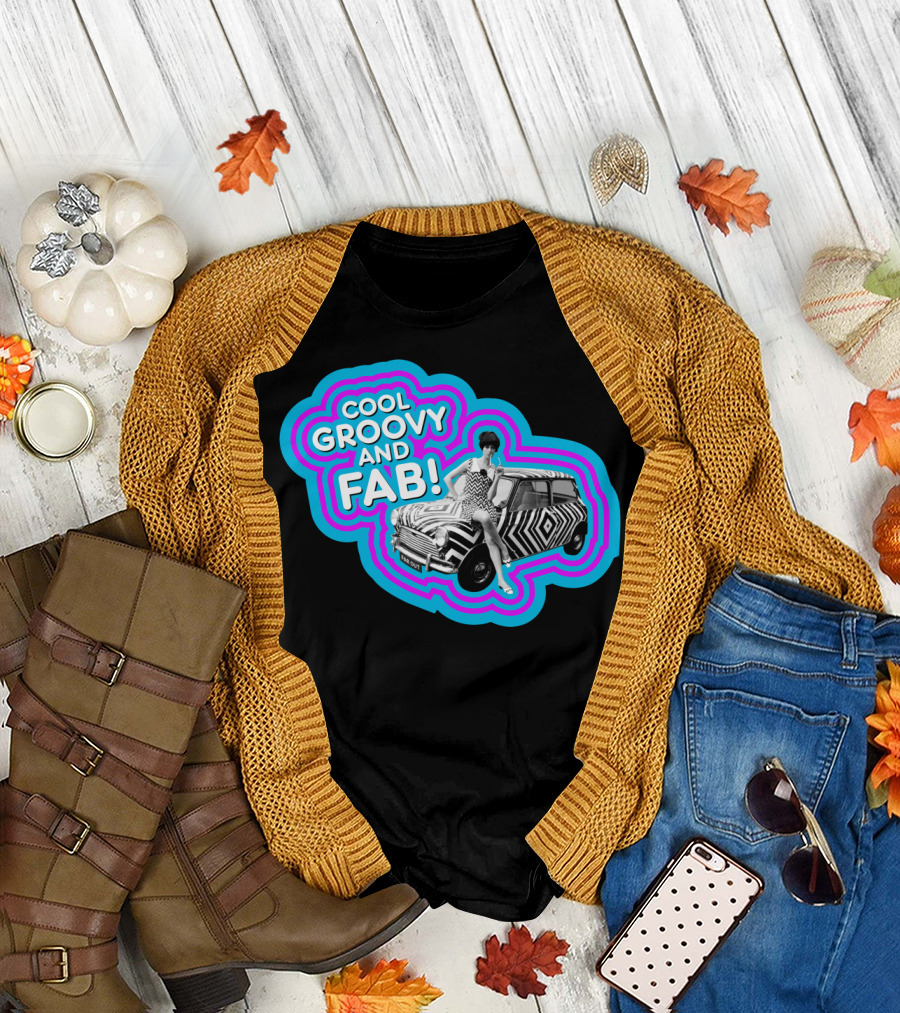 Cool Groovy and Fab Bold Retro Vibes with Psychedelic Car and Fashion T-Shirt