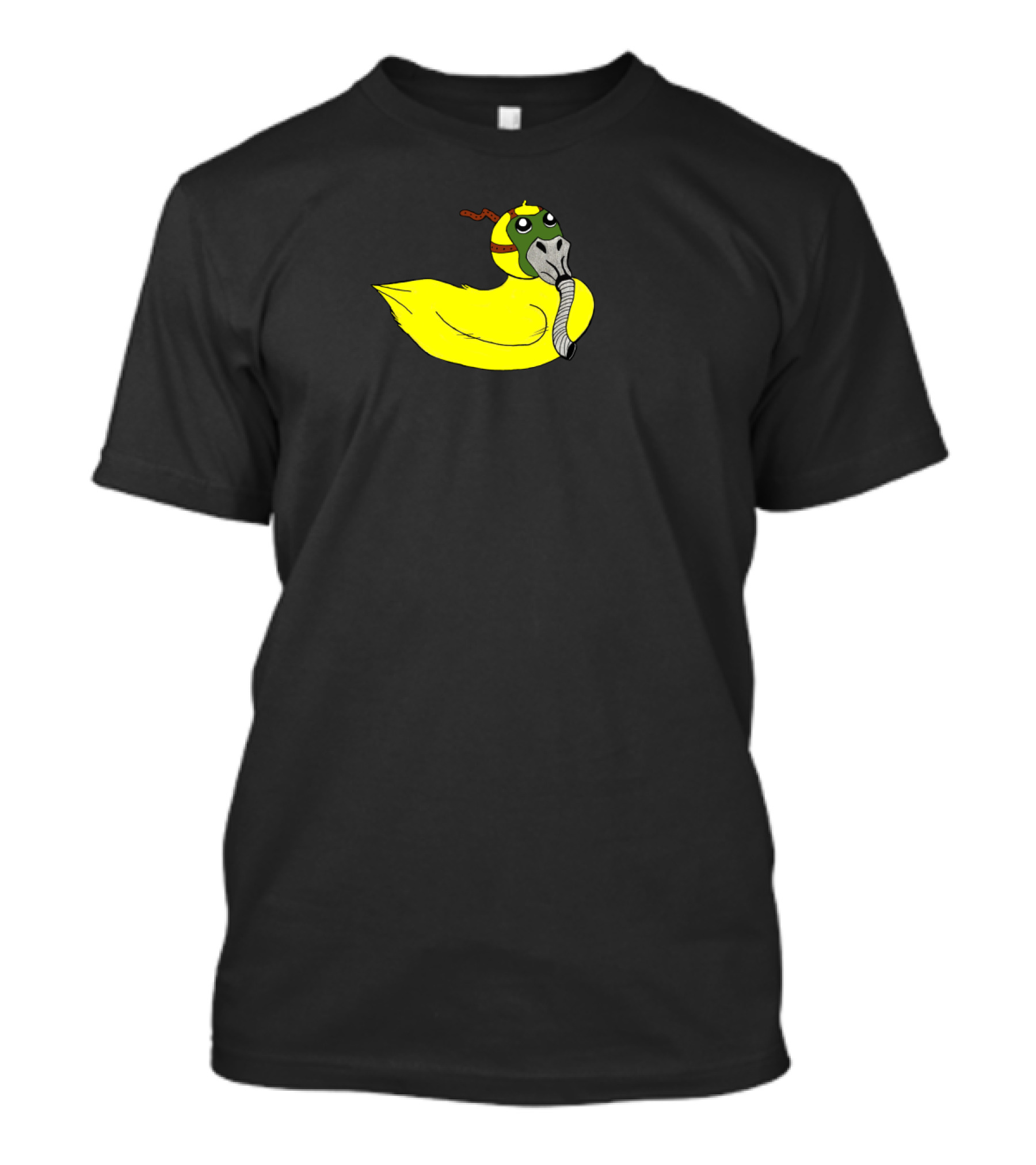 Apocalypduck Yellow Duck With Gas Mask And Helmet T-Shirt