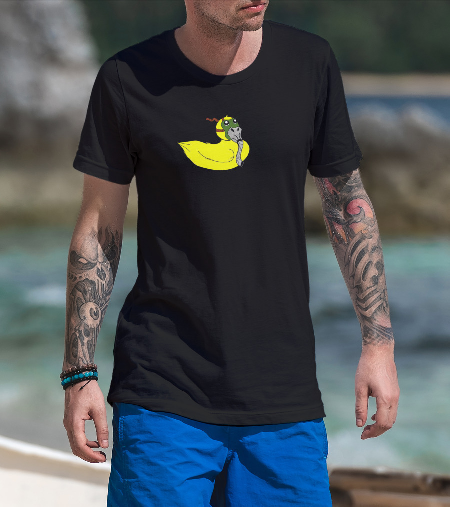 Apocalypduck Yellow Duck With Gas Mask And Helmet T-Shirt