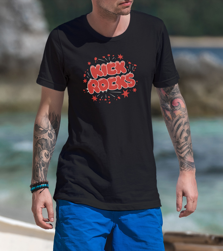 Kick Rocks Retro Red Starburst Comic T-Shirt