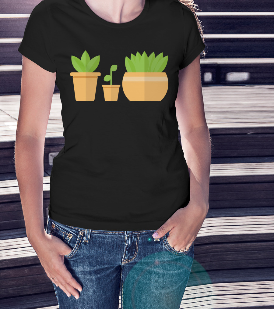 Plant Party With Three Potted Plants T-Shirt