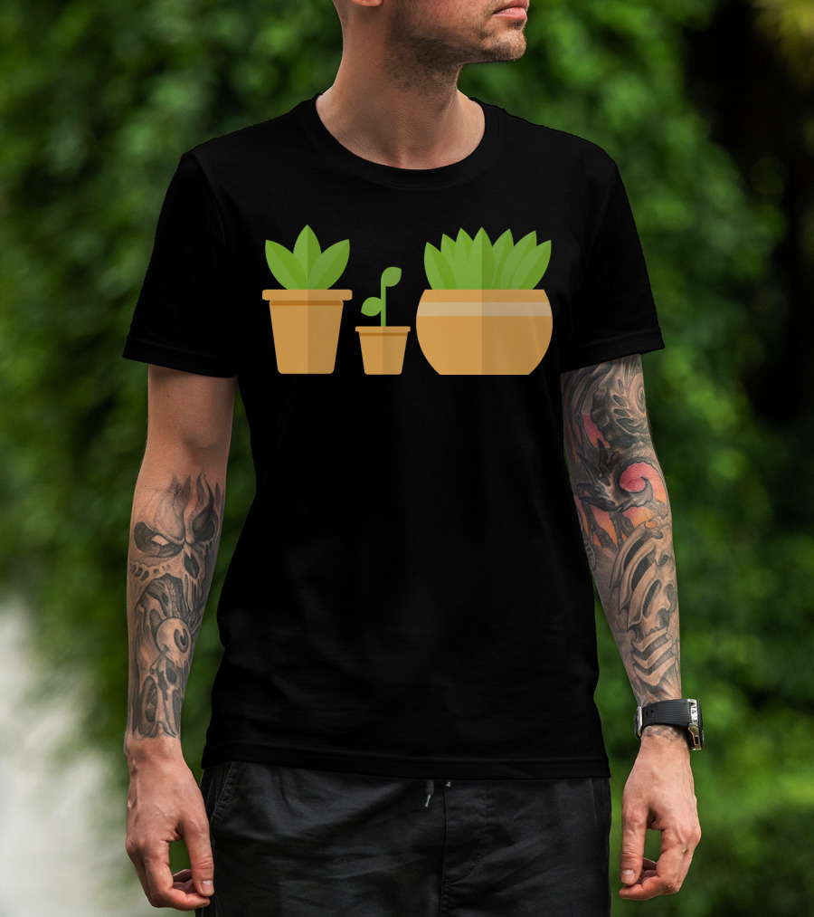 Plant Party With Three Potted Plants T-Shirt