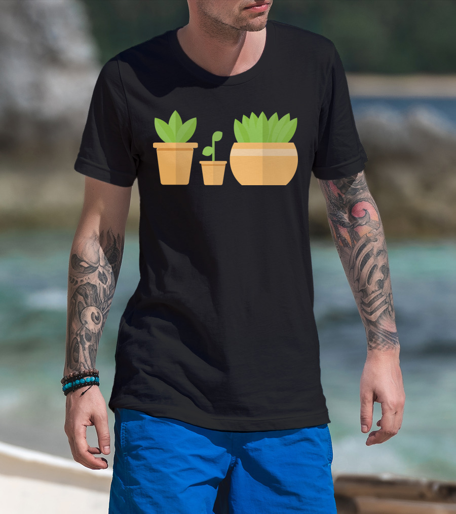 Plant Party With Three Potted Plants T-Shirt
