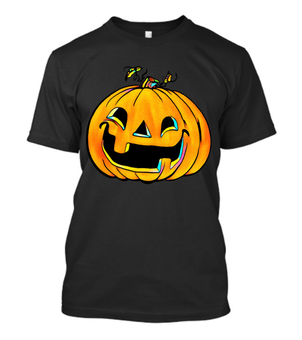 Colorful Laughing Party Pumpkin Halloween Jack O'Lantern T-Shirt