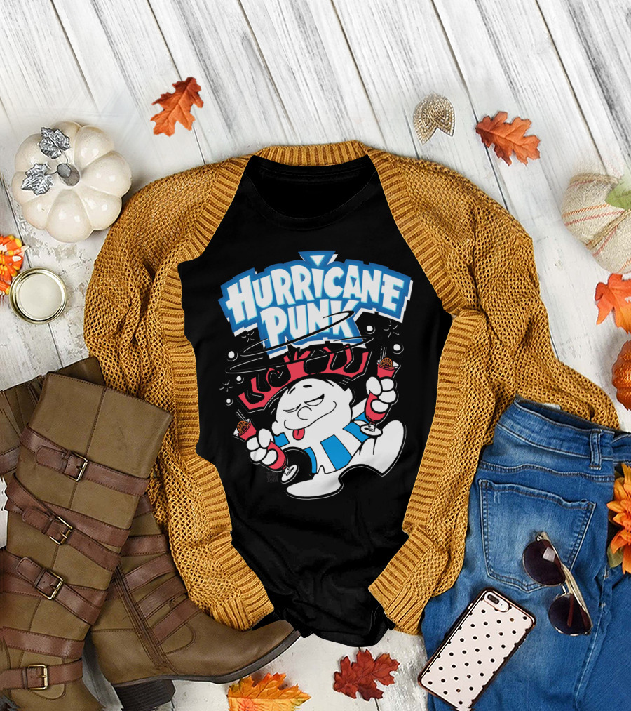 Hurricane Punk Mischievous Cyclone Character Party Drinks T-Shirt