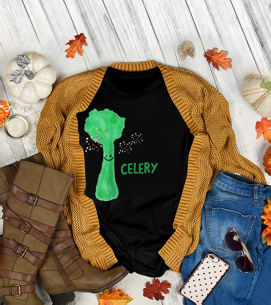 Celerybrate Good Life Punny Garden Happy Celery T-Shirt